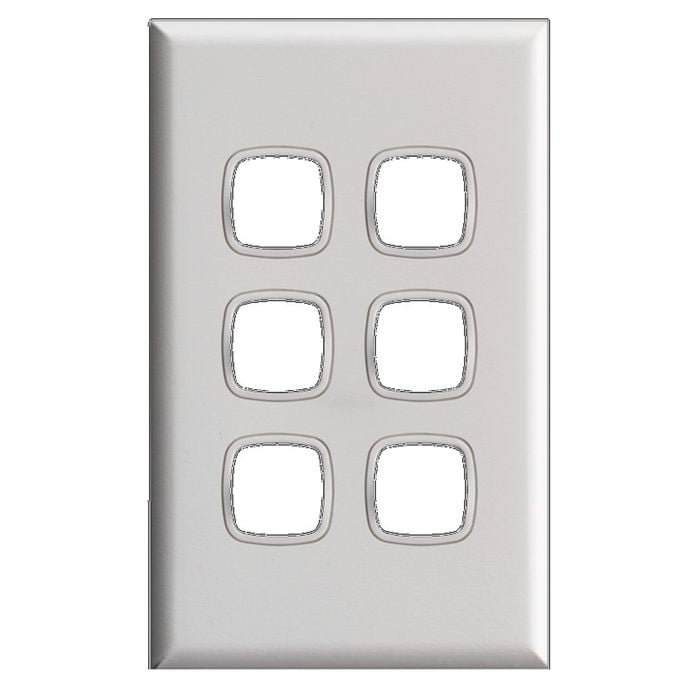 HPM Excel 6 Gang Grid and Plate White