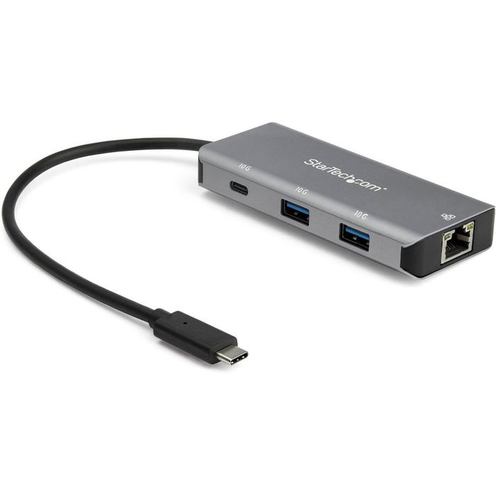 StarTech.com USB/Ethernet Combo Hub - USB 3.1 Type C - External - Black, Space Gray - UASP Support