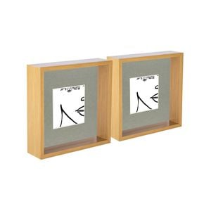 Nicola Spring 3D Deep Box Photo Frames - 8 x 8" with 4 x 4" Mount - Light Wood - Pack of 5