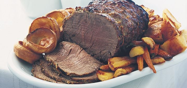 Rosemary garlic and mustard roast beef