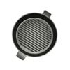 SOGA 25cm Round Ribbed Cast Iron Frying Pan Skillet Steak Sizzle Platter