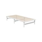 Oikiture Wooden Bed Frame Single Solid Pine Timber Platform White