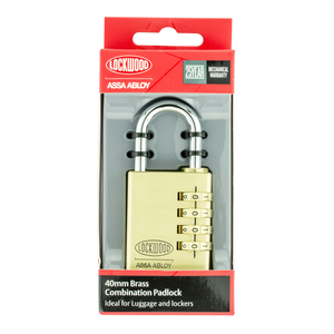 Lockwood 40mm Solid Brass 150 Series Combination Padlock