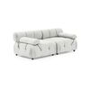 Foret 2 Seater Sofa Modular Arm Seat Tufted Velvet Lounge Couch Chaise Beige