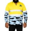 NRL Sharks 'Camo' Hi-Vis L/S Cotton Drill Shirt - Large