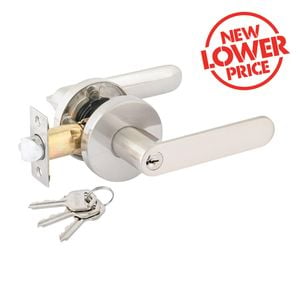 Ikonic Brushed Nickel Sira Entry Lever Set