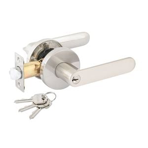 Ikonic Brushed Nickel Sira Entry Lever Set