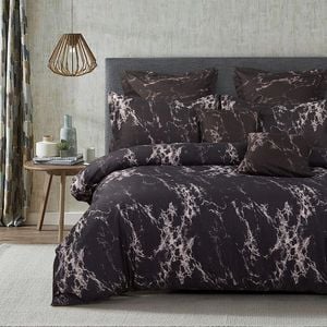 Fabric Fantastic Black Marble King Size Quilt/doona/duvet Cover Set