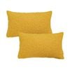 SOGA 2X Boucle Textured Cushion 30x50cm Mustard Yellow Soft Cozy Decorative Throw Pillow