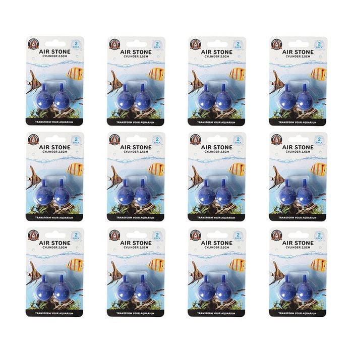 24pc Dudley's World Of Pets Round Aquarium/Airstone Cylinder 2.5cm - Blue