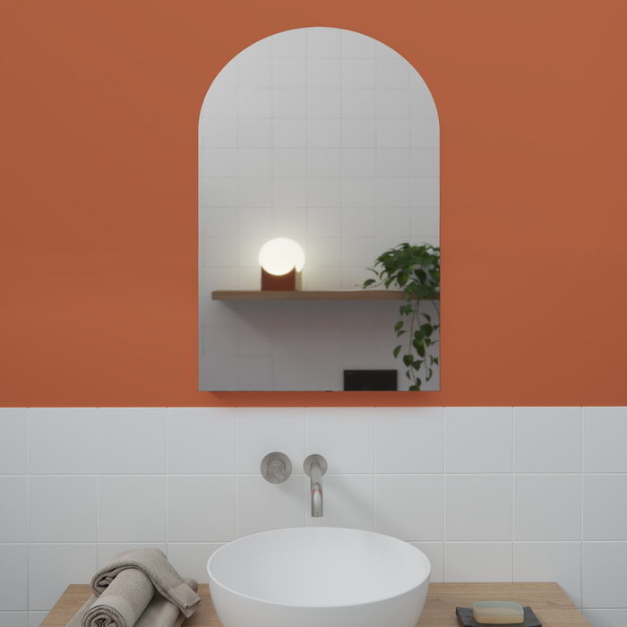 Future Glass Shira Frameless Arch Mirror Cabinet - 860 x 560mm (Single Door)