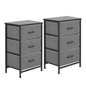 Artiss 2x Chest Of Drawers Storage Dresser Tallboy Grey
