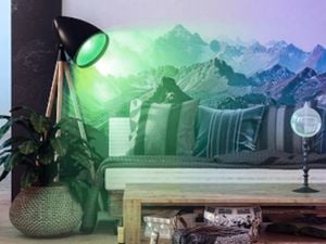 Smart home standing light in a living room