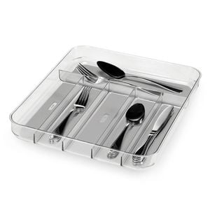 Madesmart Clear Soft Grip 6 Compartment Cutlery Tray