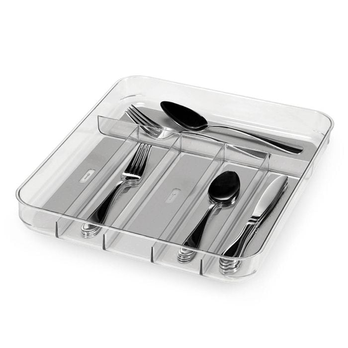 Madesmart Clear Soft Grip 6 Compartment Cutlery Tray
