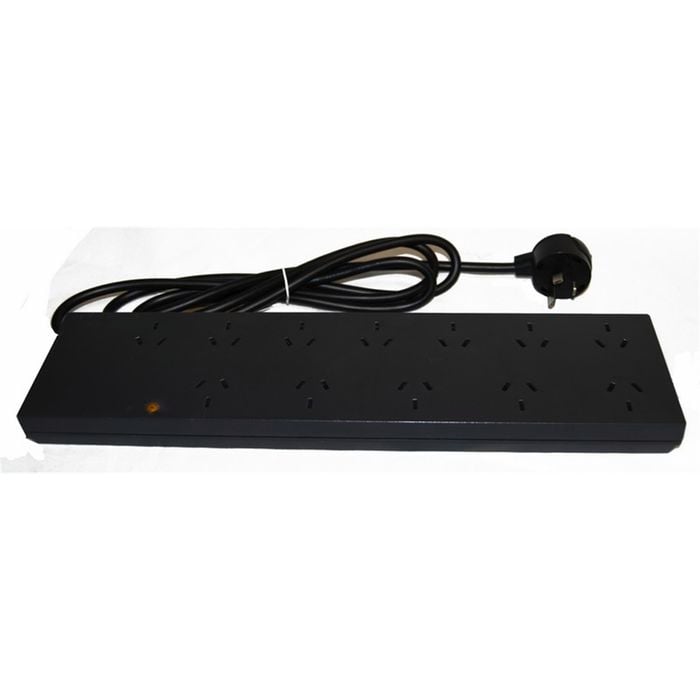 HPM 12 Outlet Powerboard with Transformer Spacings Charcoal