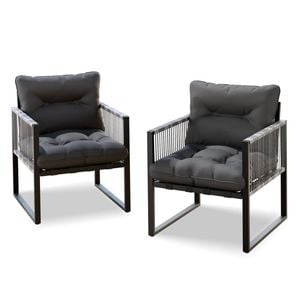 ALFORDSON 2x Armchair Lounge Chair Black Grey