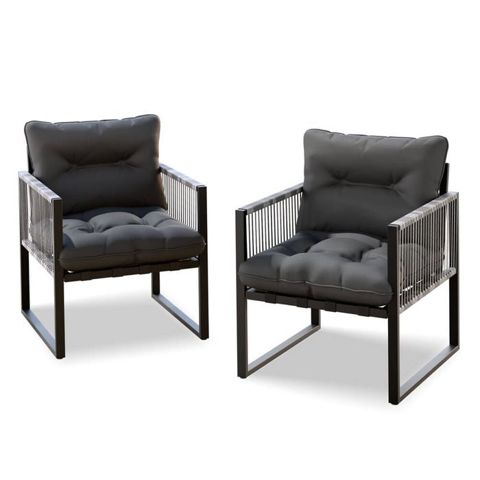 ALFORDSON 2x Armchair Lounge Chair Black Grey