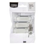 Taskmaster 46mm White Magnetic Door Catch - 3 Pack