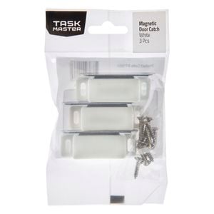Taskmaster 46mm White Magnetic Door Catch - 3 Pack