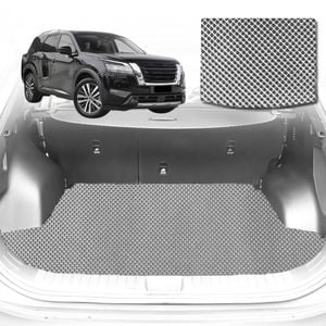 6D Diamond Car Boot Mat for Nissan Pathfinder 8 seater (R53)2022-Current-(3rd Row folded/5 seater)-Cargo Mat-Grey-Outback GT