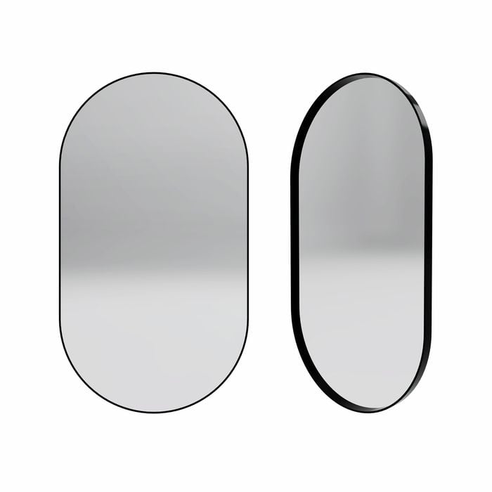 Forme 900mm Black Oval Framed Mirror