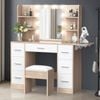 Alfordson Dressing Table Stool 7 Drawers Led