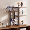 Ufurniture Desktop Bookshelf Wood Adjustable Display Rack w/4 Shelves & Open Compartment Rustic Brown
