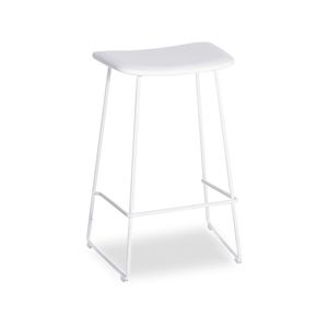 Winnie Stool - White - White Leather - 76cm (Commercial Bar Height)