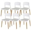 Foret 6x White Stackable Chairs Belloch Replica Dining Designer Cafe Bar Kitchen