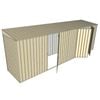 Build-A-Shed 1.2 x 6.0 x 2.0m Skillion Single with Double Hinged Side Doors Shed - Cream