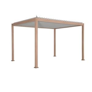 Coolaroo 3m x 4m White & Wood Effect Fairhaven Motorised Gazebo