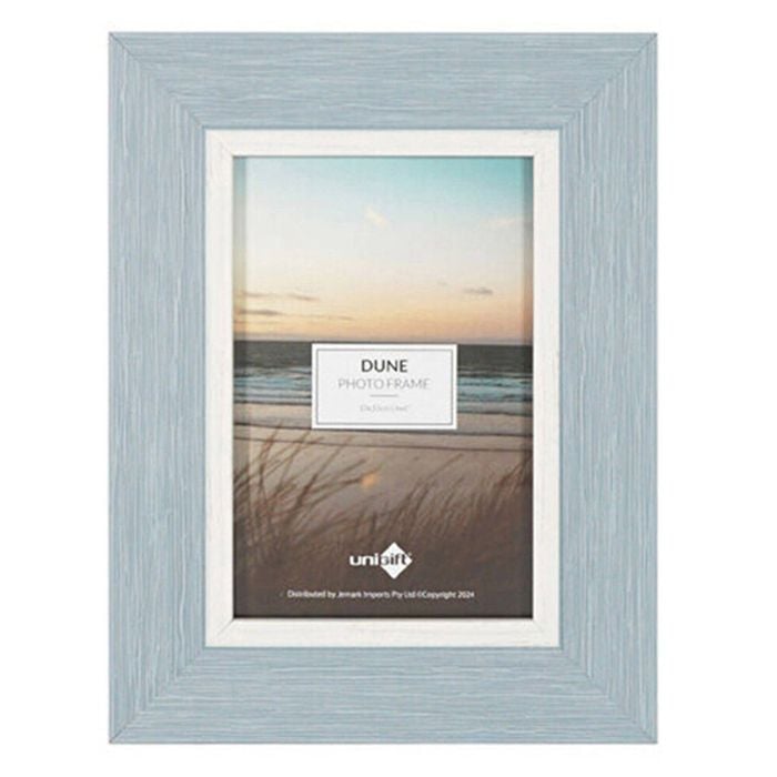 Unigift Dune Glass Home Decor Picture Photo Frame 10x15cm Blue & White