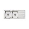 Oliveri Stainless Steel Regency Double LH Bowl Topmount Sink With Drainer