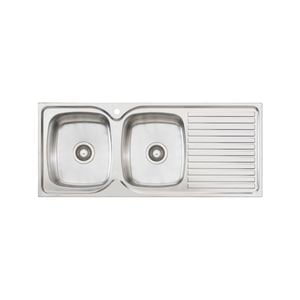 Oliveri Stainless Steel Regency Double LH Bowl Topmount Sink With Drainer