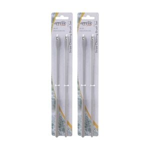 2x 2pc Appetito Silicone Straw Cleaning Brush Set 0.6mm & 0.8mm Light Grey
