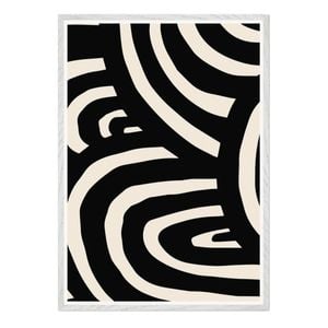 Galrie Stunning Modern Abstract Monochrome Line Art Print for Elegant Interior Home Decor, White Frame, 70 x 100cm (28 x 40inch)