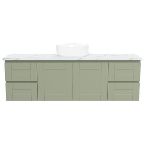 New England Joinery 1500mm Diadem Centre Basin SilkSurface Top Wall Hung Vanity