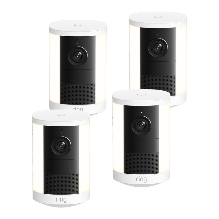 Ring Spotlight Camera 2K Battery Security Camera White 4PK