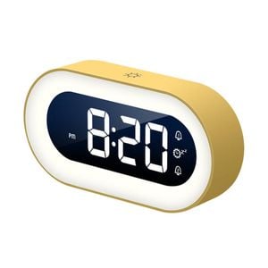 Catzon Digital Alarm Clock With Night Light 18 Ringtones Infinitely Dimmable-yellow