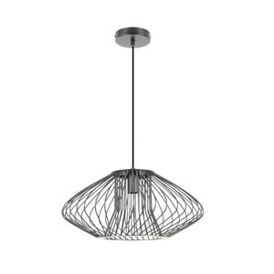 Cla Lighting Parrilla Interior Oval Cage Iron Pendant Light Od440mm Matte Black