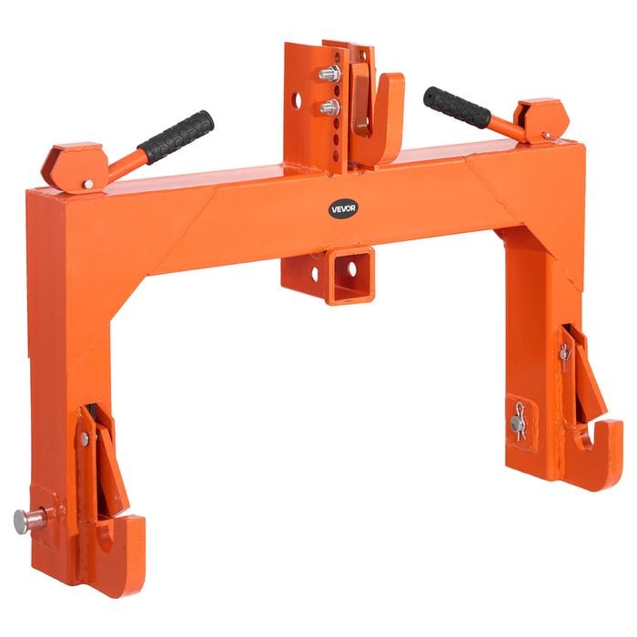 VEVOR 3-Point Quick Hitch Orange with Receiver 3-Pt 5 Level Adjustable Bolt for Tractor