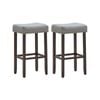 Costway 2x Saddle Bar Stools 74cm Grey