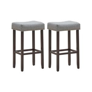 Costway 2x Saddle Bar Stools 74cm Grey