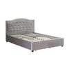Queen Size Bed Frame MDF  Velvet Fabric in Grey