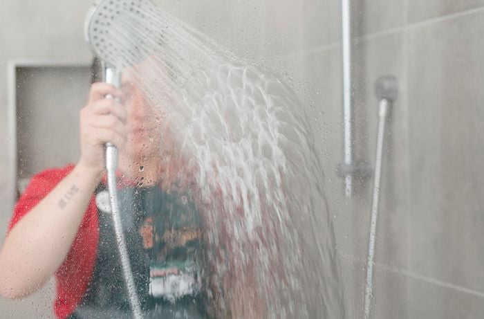 rinsing of soapy areas