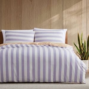 Ardor Eadie Stripe Quilt Cover Set - Periwinkle - Queen