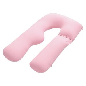 Giselle Bedding U-Shaped Maternity Pillow with 100% Cotton Pink