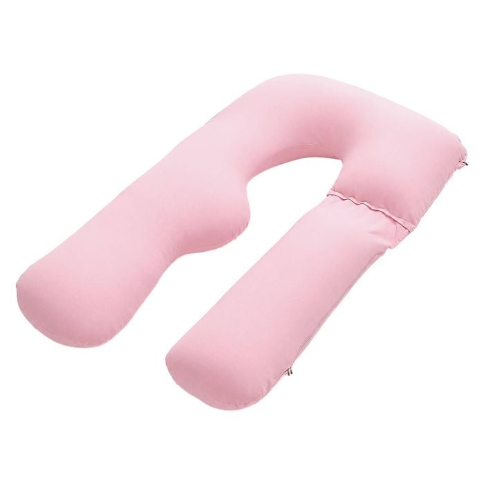 Giselle Bedding U-Shaped Maternity Pillow with 100% Cotton Pink