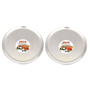 2PK Al Dente Aluminium Traditional Pizza Pan 35cm